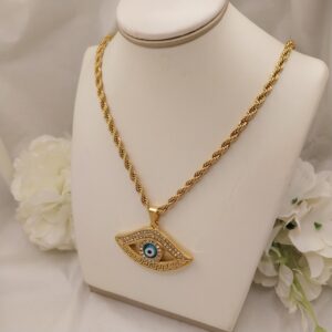 collier œil acier inoxydable